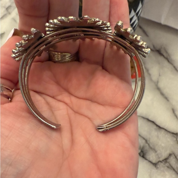 Needlepoint Turquoise Colored Zuni Style Cuff Bracelet - Picture 2 of 5